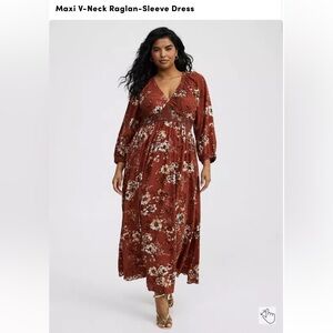 Torrid Floral Maxi V-Neck Dress, Sz 2 (18-20)